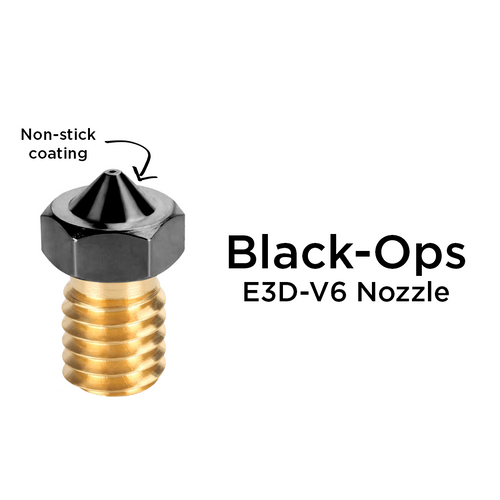 Black-Ops none-stick 3D printer nozzle (E3D-V6 style, 0.4mm nozzle diameter)